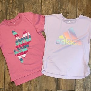 GIRL’S NIKE & ADIDAS ATHLETIC T-SHIRTS SIZE M